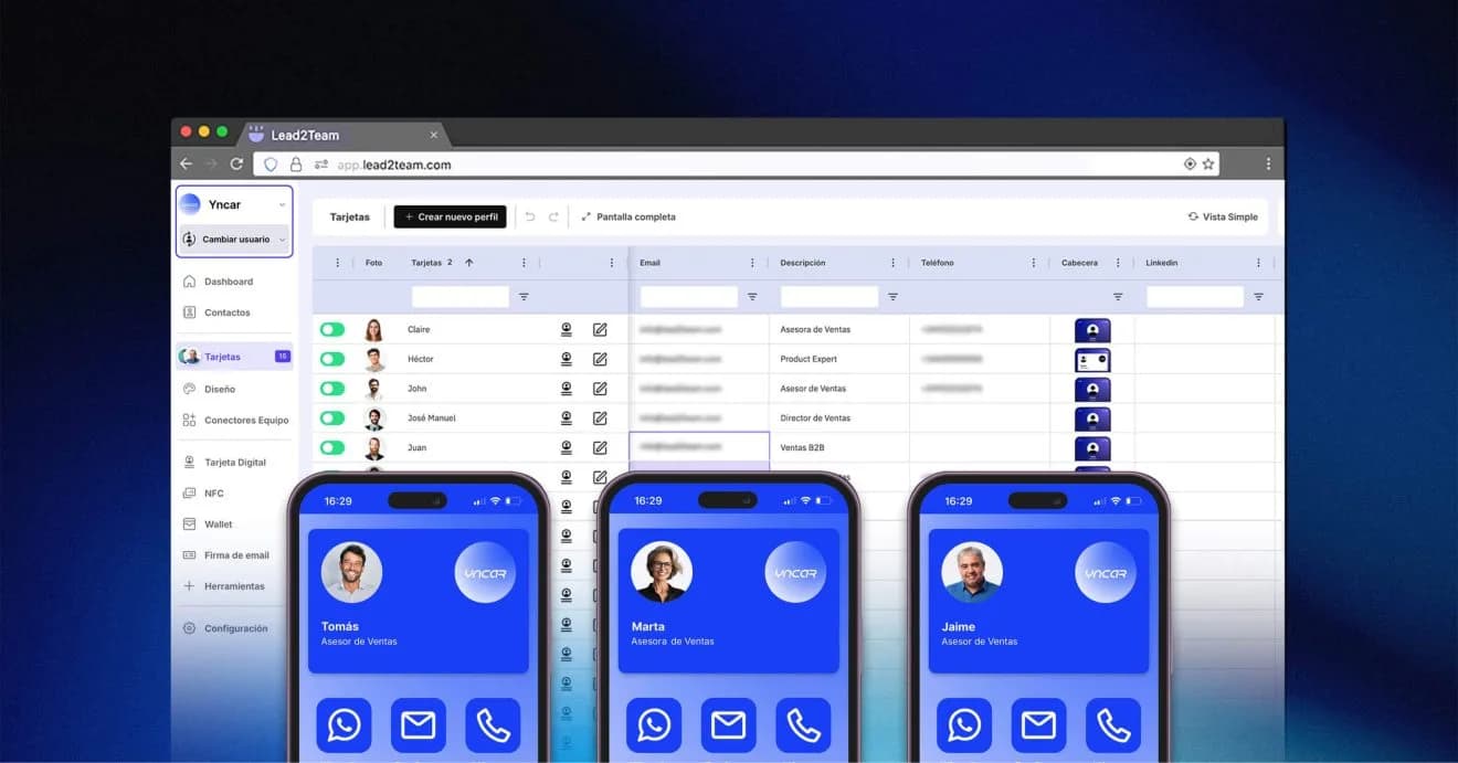 New Excel View in Lead2Team: manage your Digital Cards with more agility