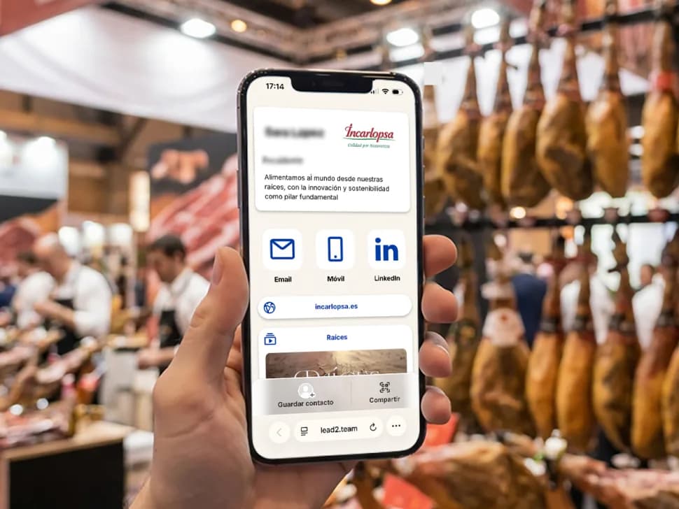 Incarlopsa digital card at a food trade fair