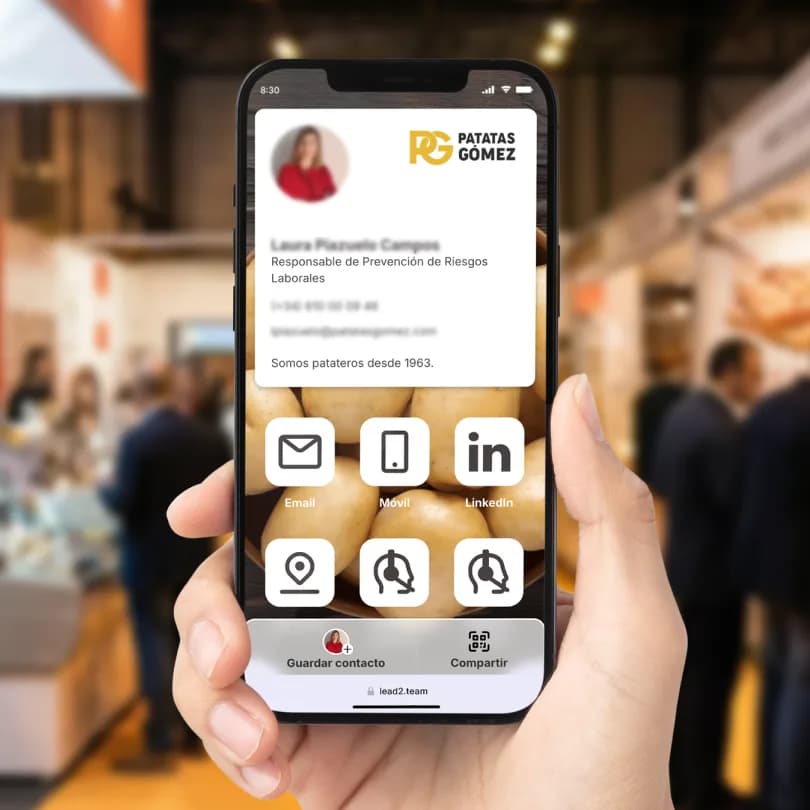 Patatas Gómez digital card at a food trade fair