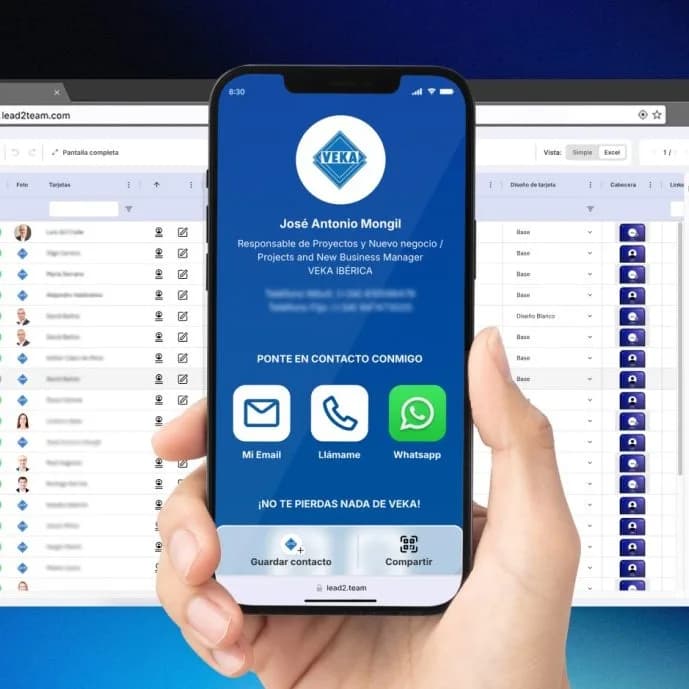 VEKA Ibérica digital card on a phone
