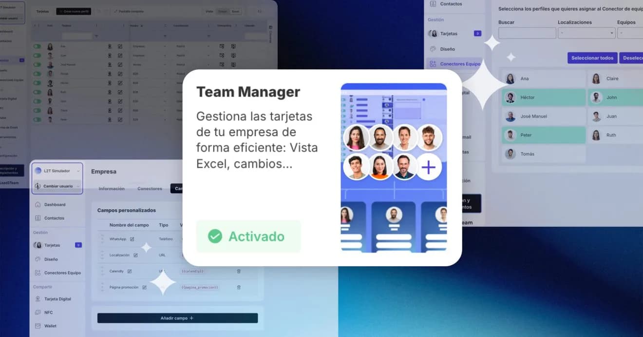 Custom fields and team connectors: manage your company's information as you wish